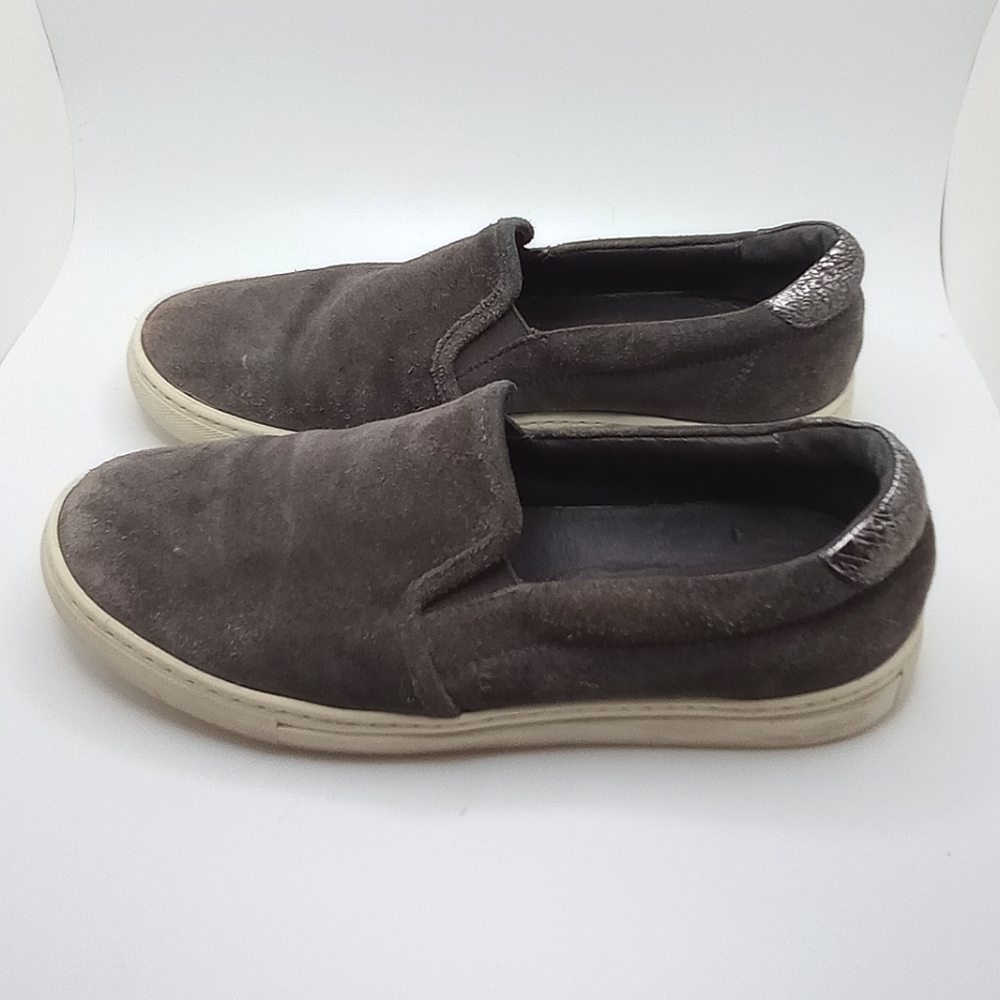 WHITE COMPANY LONDON Gray Leather Loafers SZ 38